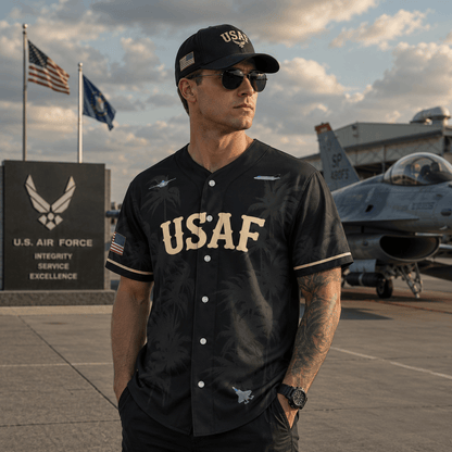 Custom Number USAF Lockheed Martin F-35 Lightning II Baseball Jersey