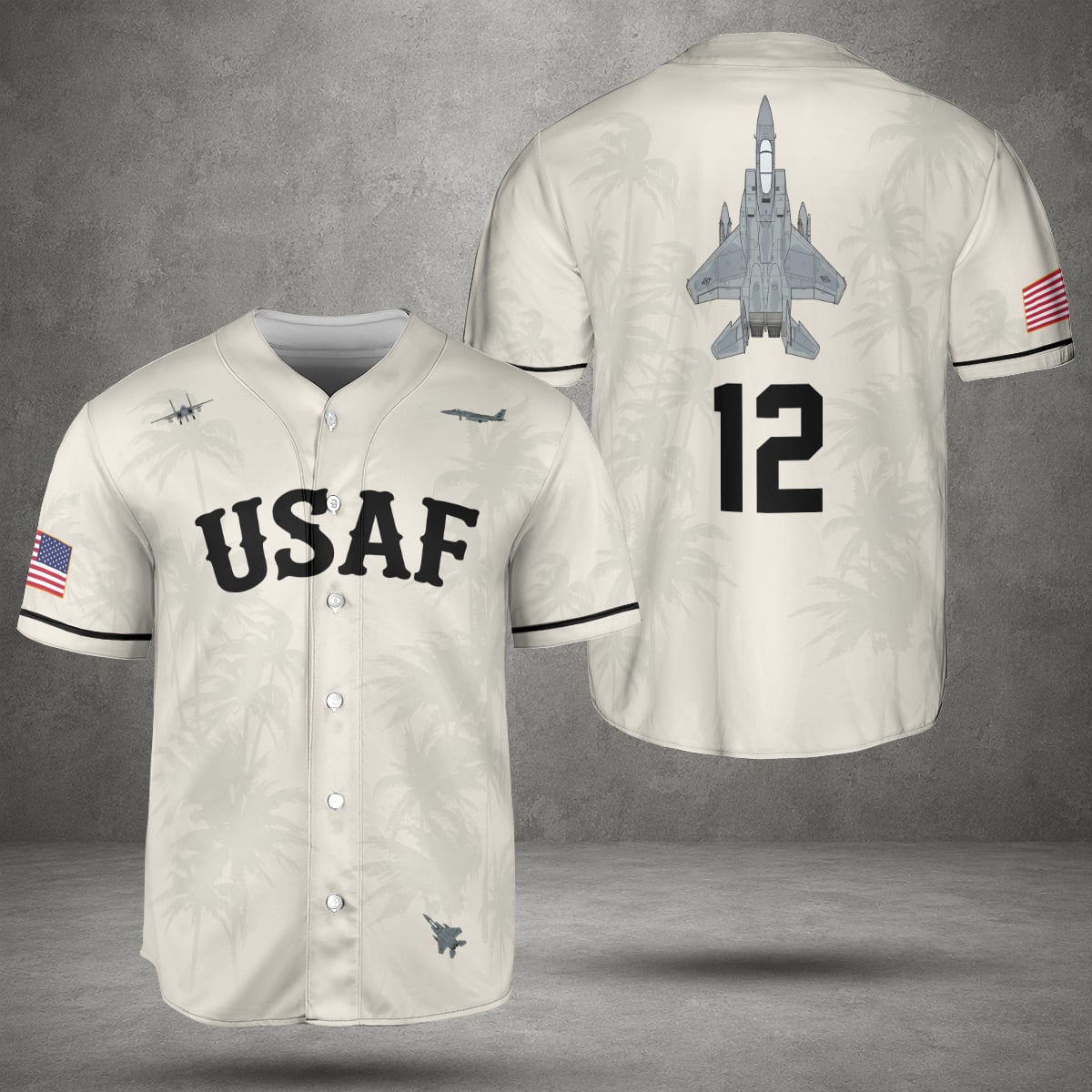 Cusrtom USAF McDonnell Douglas F-15 Eagle Baseball Jersey