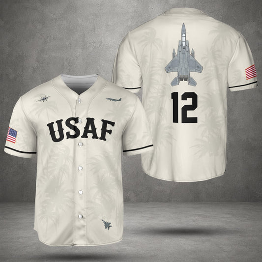 Cusrtom USAF McDonnell Douglas F-15 Eagle Baseball Jersey