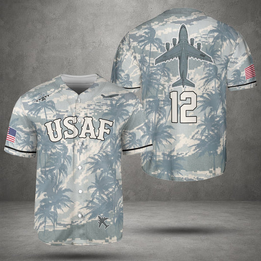 Custom Number USAF Boeing C-17 Globemaster III Baseball Jersey