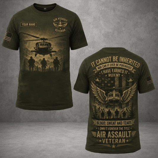 Personalized US Veteran 3D T-Shirt, Custom Name Military Pride All Over Print Tee