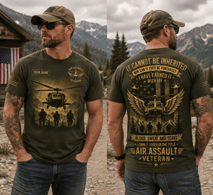 Personalized US Veteran 3D T-Shirt, Custom Name Military Pride All Over Print Tee