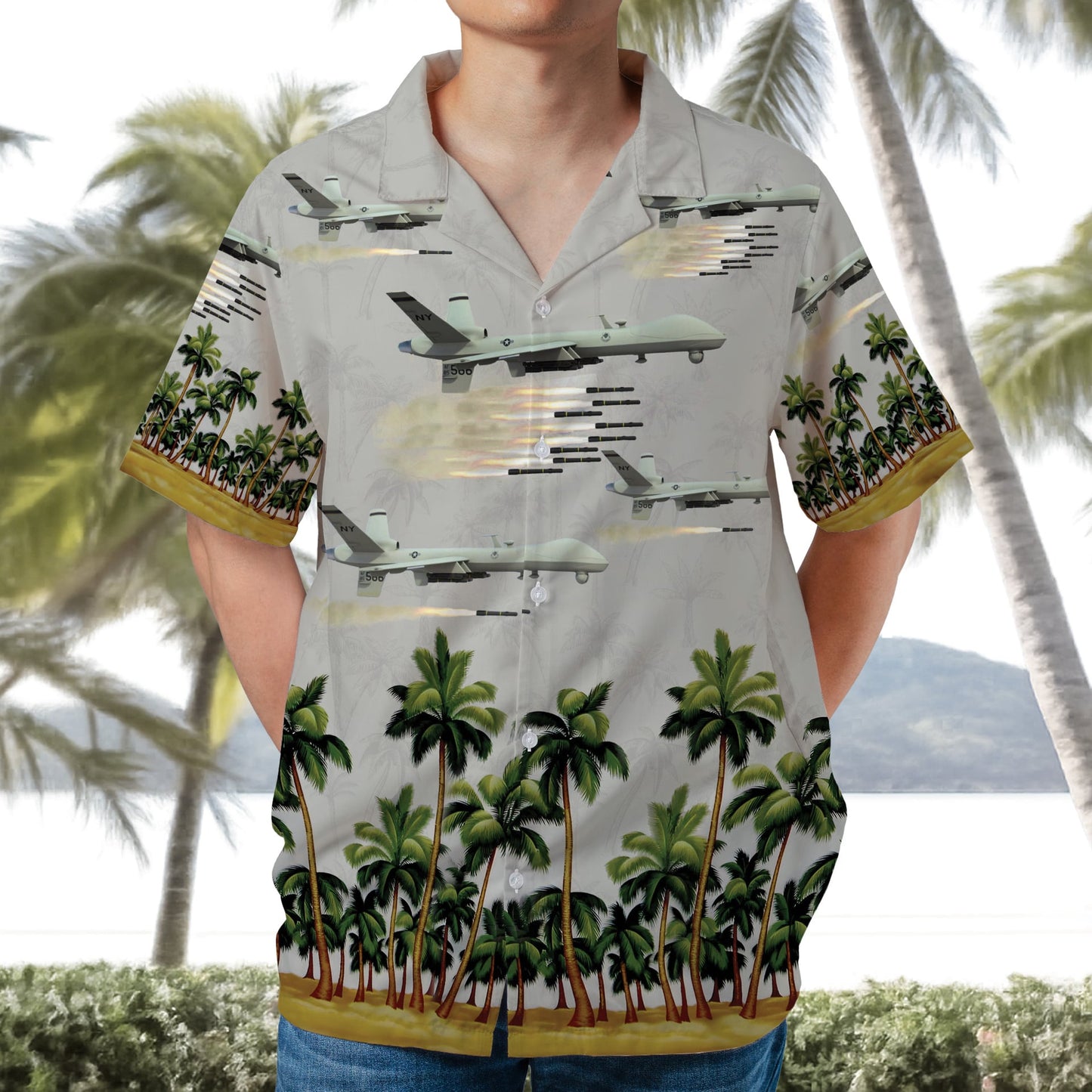 US Air Force General Atomics MQ-9 Reaper Hawaiian Shirt