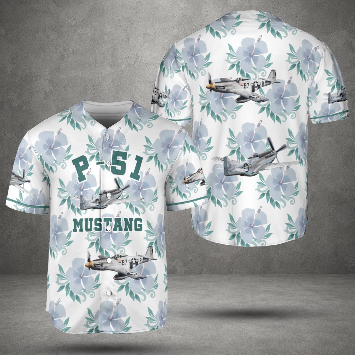 US Air Force P-51 Mustang Baseball Jersey