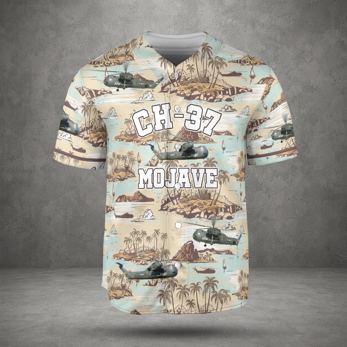 US Army Veteran CH-37 Mojave Baseball Jersey
