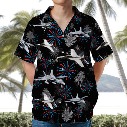 US Navy McDonnell Douglas FA-18 Hornet Hawaiian Shirt