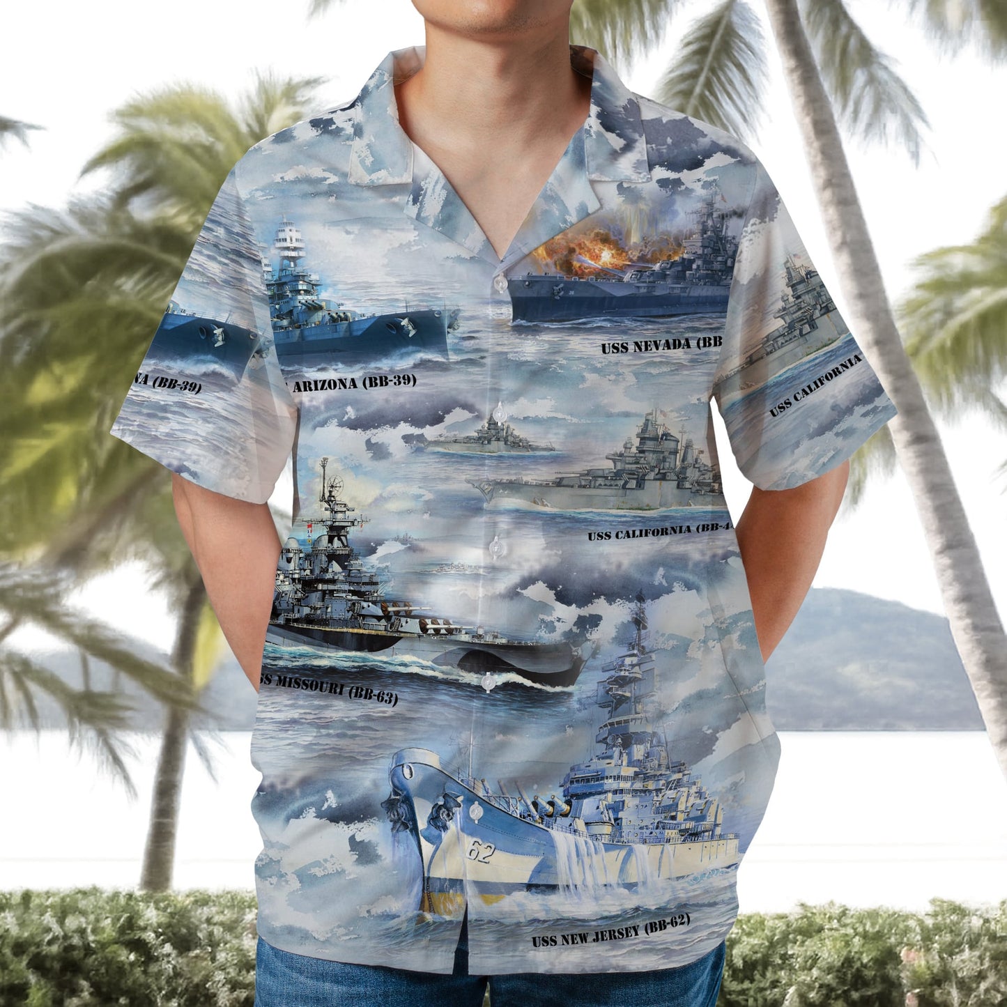 US Navy The Naval Battleships Of World War II Hawaiian Shirt