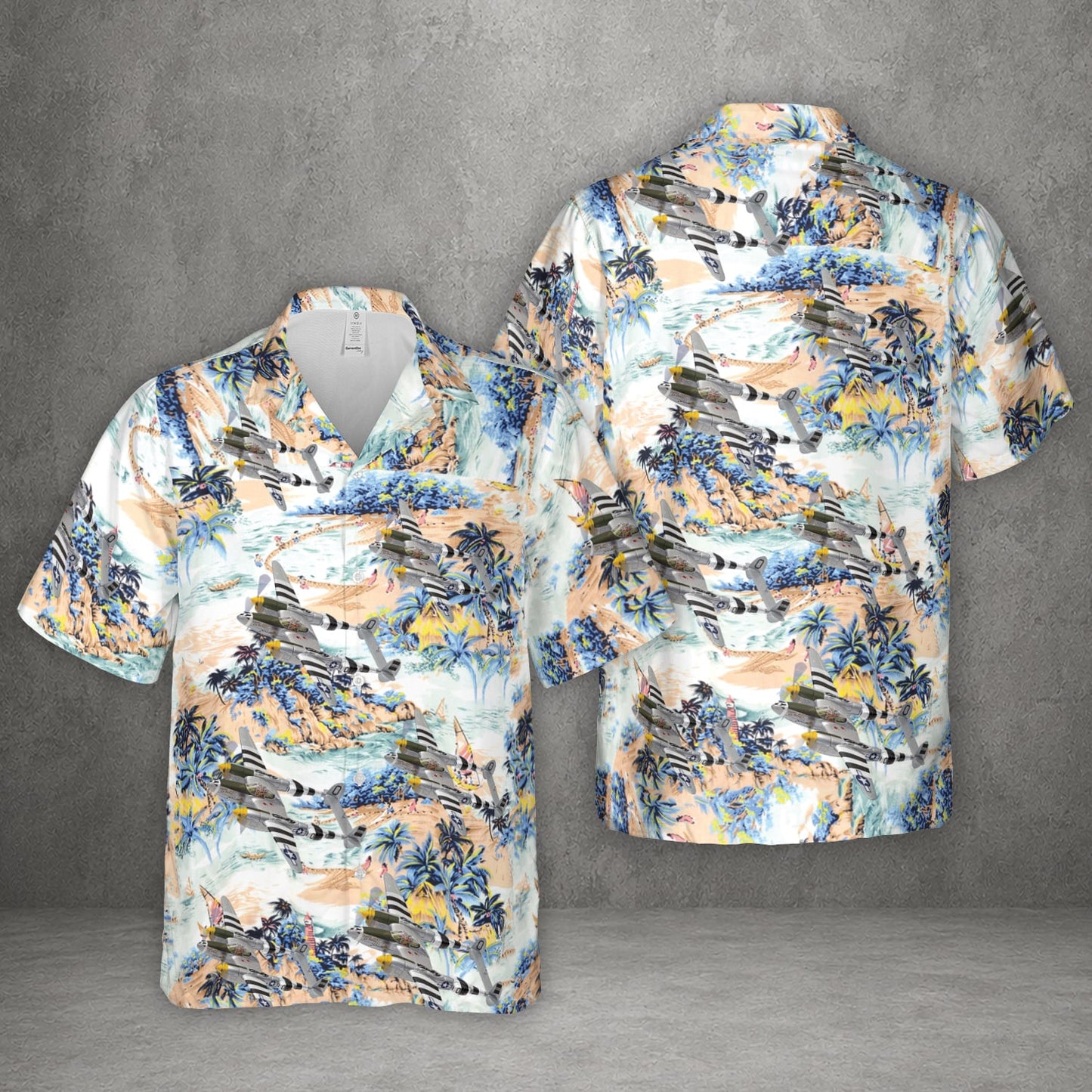 US Air Force Lockheed P-38J Lightning 'Happy Jacks Go Buggy' Of 79th Fighter Squadron Hawaiian Shirt