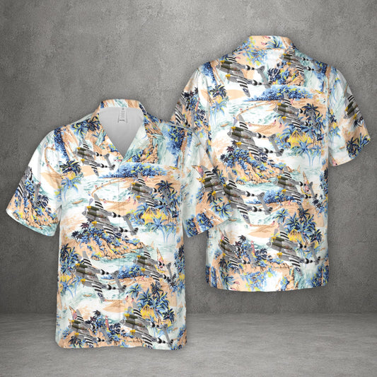 US Air Force Lockheed P-38J Lightning 'Happy Jacks Go Buggy' Of 79th Fighter Squadron Hawaiian Shirt