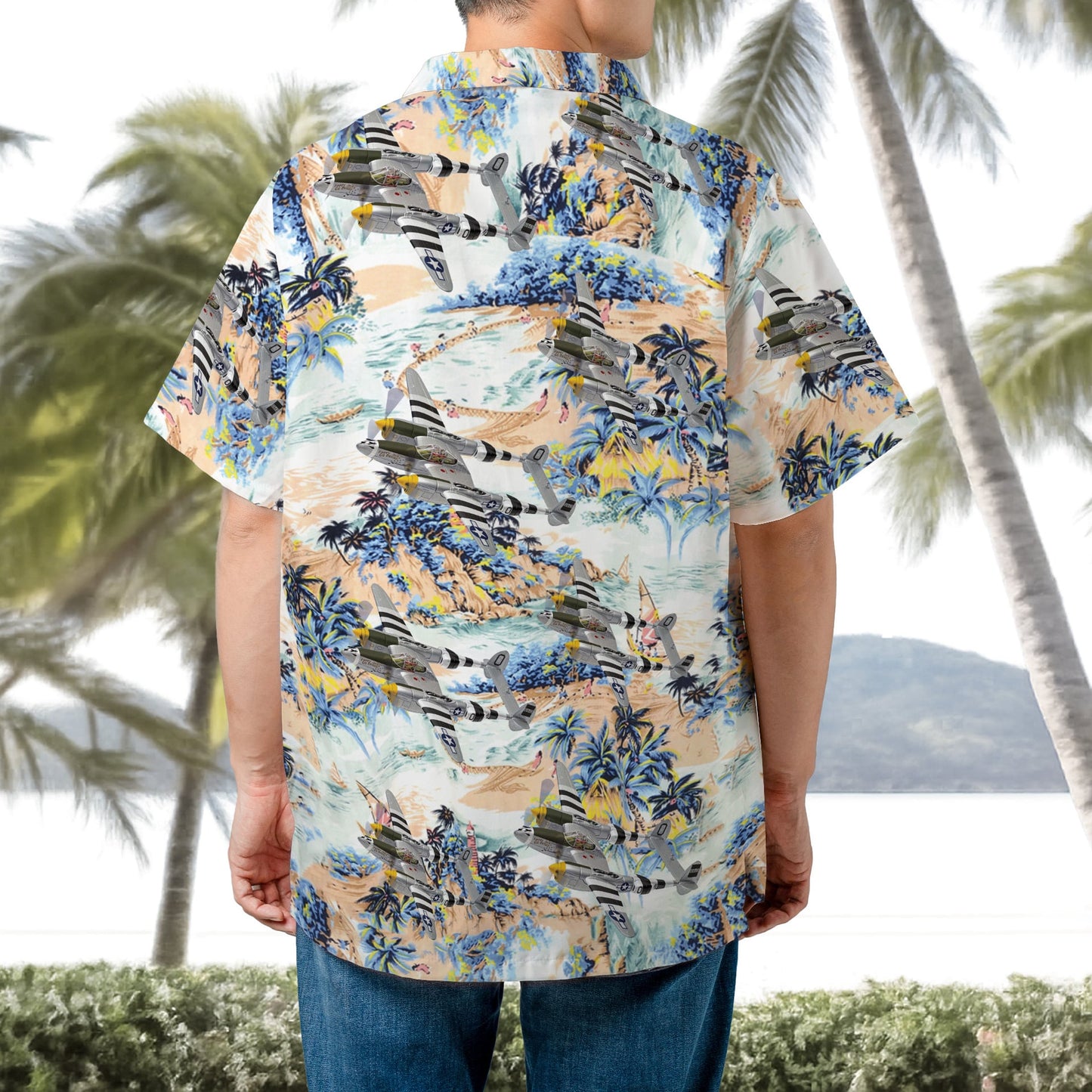 US Air Force Lockheed P-38J Lightning 'Happy Jacks Go Buggy' Of 79th Fighter Squadron Hawaiian Shirt