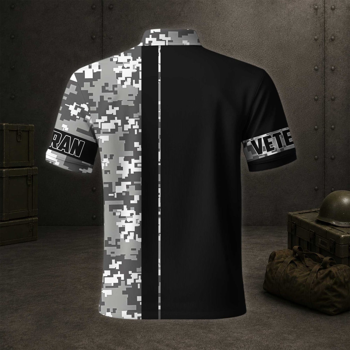 Custom Name United States Military Services Veteran Patriotic Polo Shirt