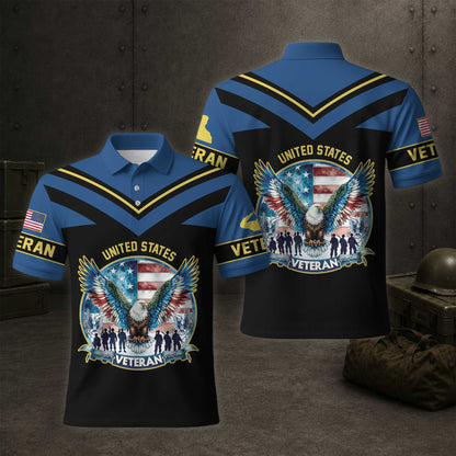 United States Military Services Veteran Performance Polo Shirt