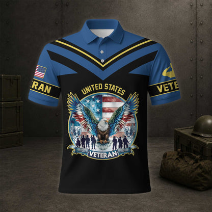 United States Military Services Veteran Performance Polo Shirt