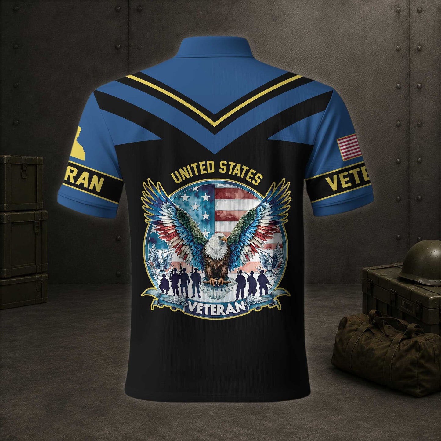 United States Military Services Veteran Performance Polo Shirt