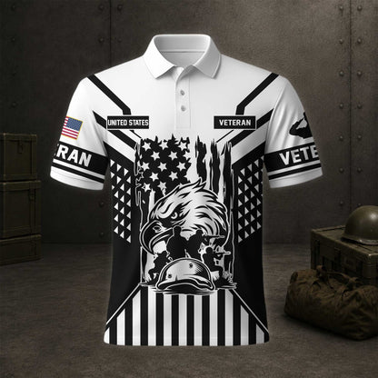 United States Veteran American Flag Polo Shirt