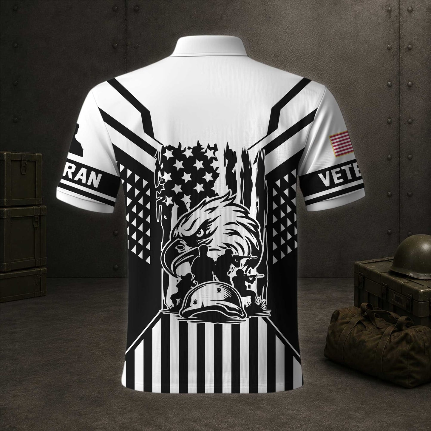 United States Veteran American Flag Polo Shirt