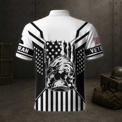 United States Veteran American Flag Polo Shirt