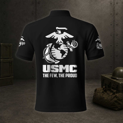 SMC Marines Graphic Polo Shirt, United States Marine Corps Motto Polo