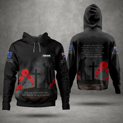 Custom Name Australian Defence Force Hoodie, Lest We Forget Remembrance Day Hoodie