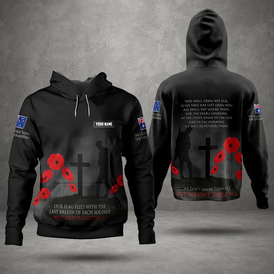 Custom Name Australian Defence Force Hoodie, Lest We Forget Remembrance Day Hoodie