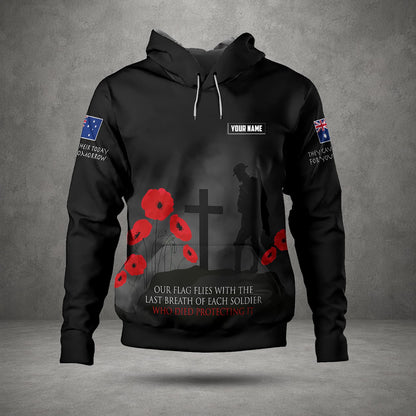 Custom Name Australian Defence Force Hoodie, Lest We Forget Remembrance Day Hoodie