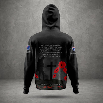 Custom Name Australian Defence Force Hoodie, Lest We Forget Remembrance Day Hoodie