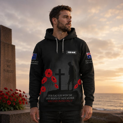 Custom Name Australian Defence Force Hoodie, Lest We Forget Remembrance Day Hoodie