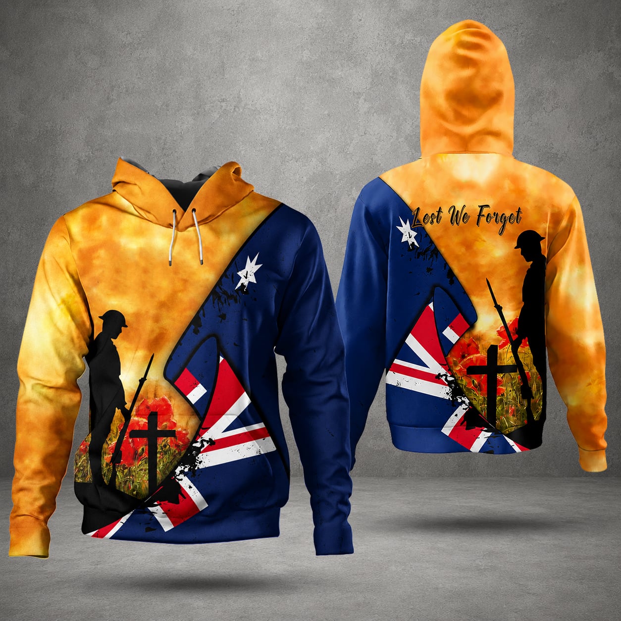 Custom Name Australian Defence Force Lest We Forget Remembrance Day, Anzac Day Hoodie