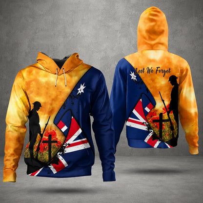 Custom Name Australian Defence Force Lest We Forget Remembrance Day, Anzac Day Hoodie