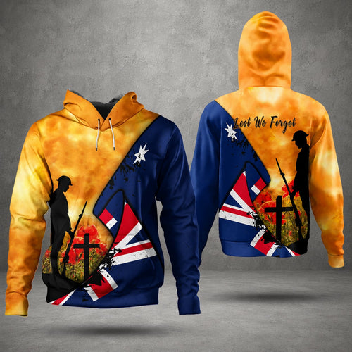 Custom Name Australian Defence Force Lest We Forget Remembrance Day, Anzac Day Hoodie