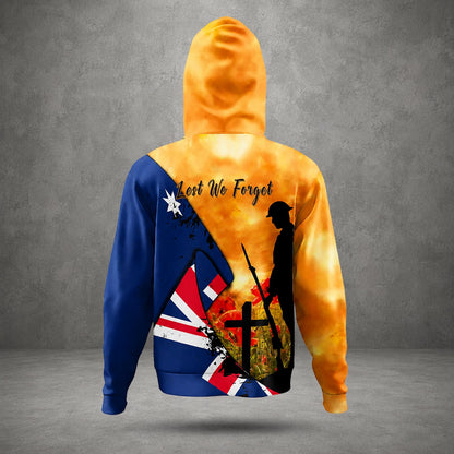Custom Name Australian Defence Force Lest We Forget Remembrance Day, Anzac Day Hoodie