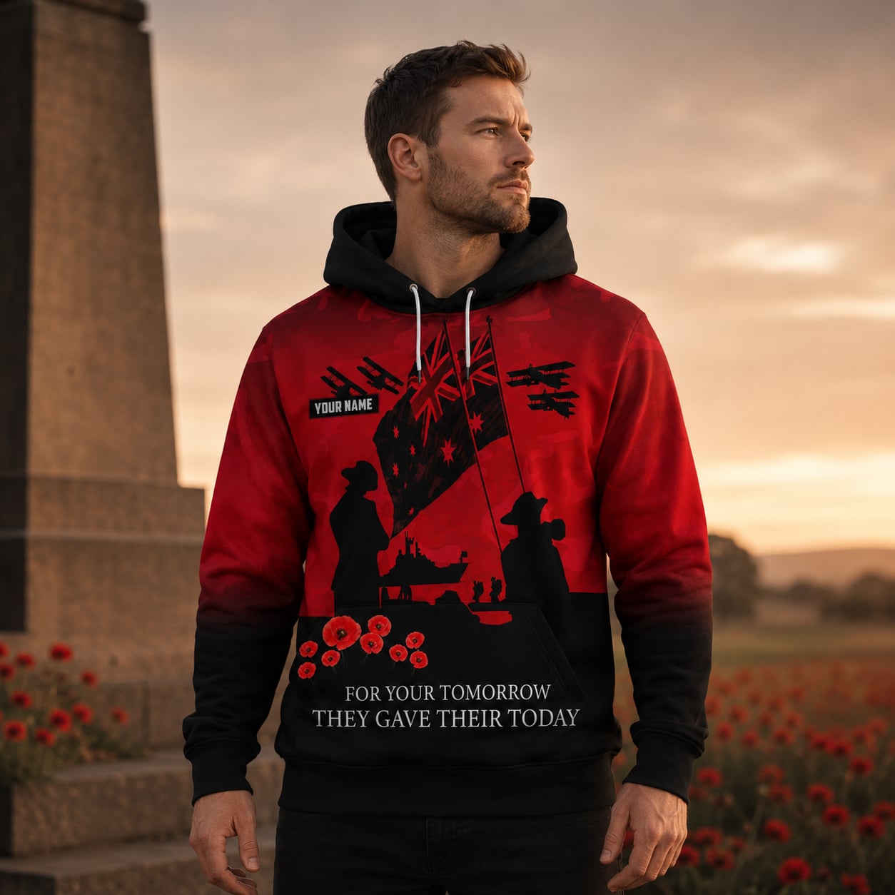 Custom Name Australian Defence Force Lest We Forget Remembrance Day Hoodie