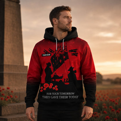 Custom Name Australian Defence Force Lest We Forget Remembrance Day Hoodie