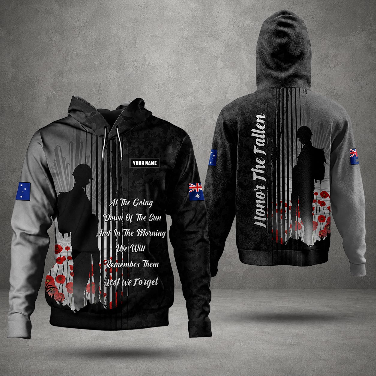 Custom Name Australian Defence Force Remembrance Day Hoodie, Lest We Forget