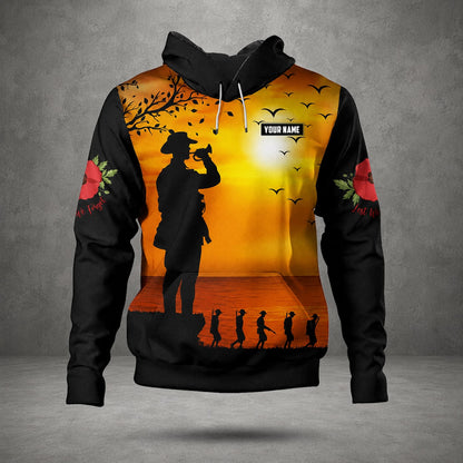 Custom Name ADF Remembrance Day Hoodie, Australian Defence Force Memorial Gift