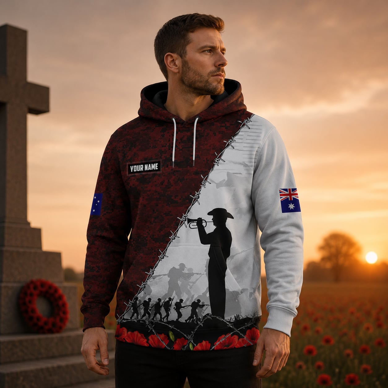 Custom Name Australian Defence Force Remembrance Day Hoodie, Lest We Forget Military Hoodie