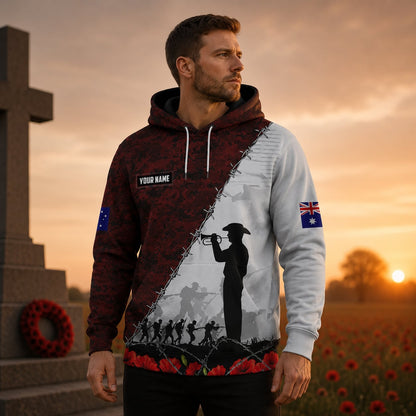 Custom Name Australian Defence Force Remembrance Day Hoodie, Lest We Forget Military Hoodie