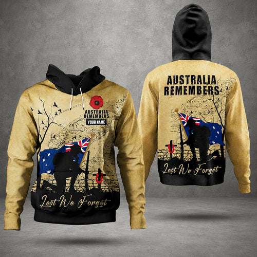Lest We Forget Australian Defence Force Hoodie, Personalized Military Memorial Hoodie