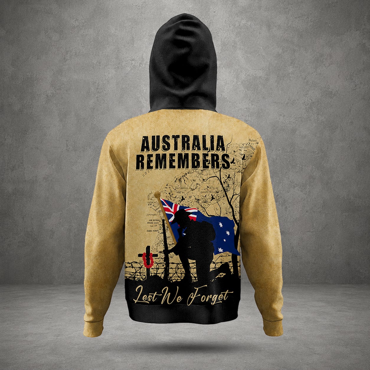 Lest We Forget Australian Defence Force Hoodie, Personalized Military Memorial Hoodie