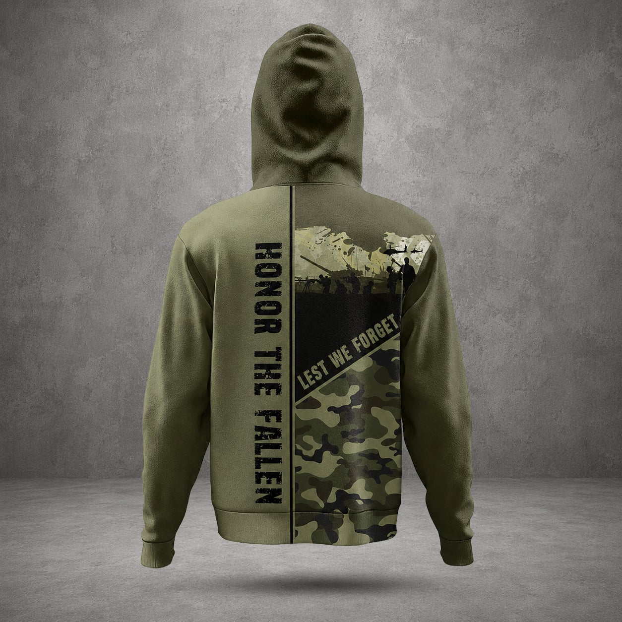 Australian Defence Force Commemorative Hoodie, Custom Name Lest We Forget Design