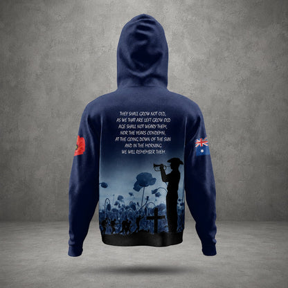 Custom Name Australian Defence Force Lest We Forget Anzac Day Hoodie, Remembrance Gift