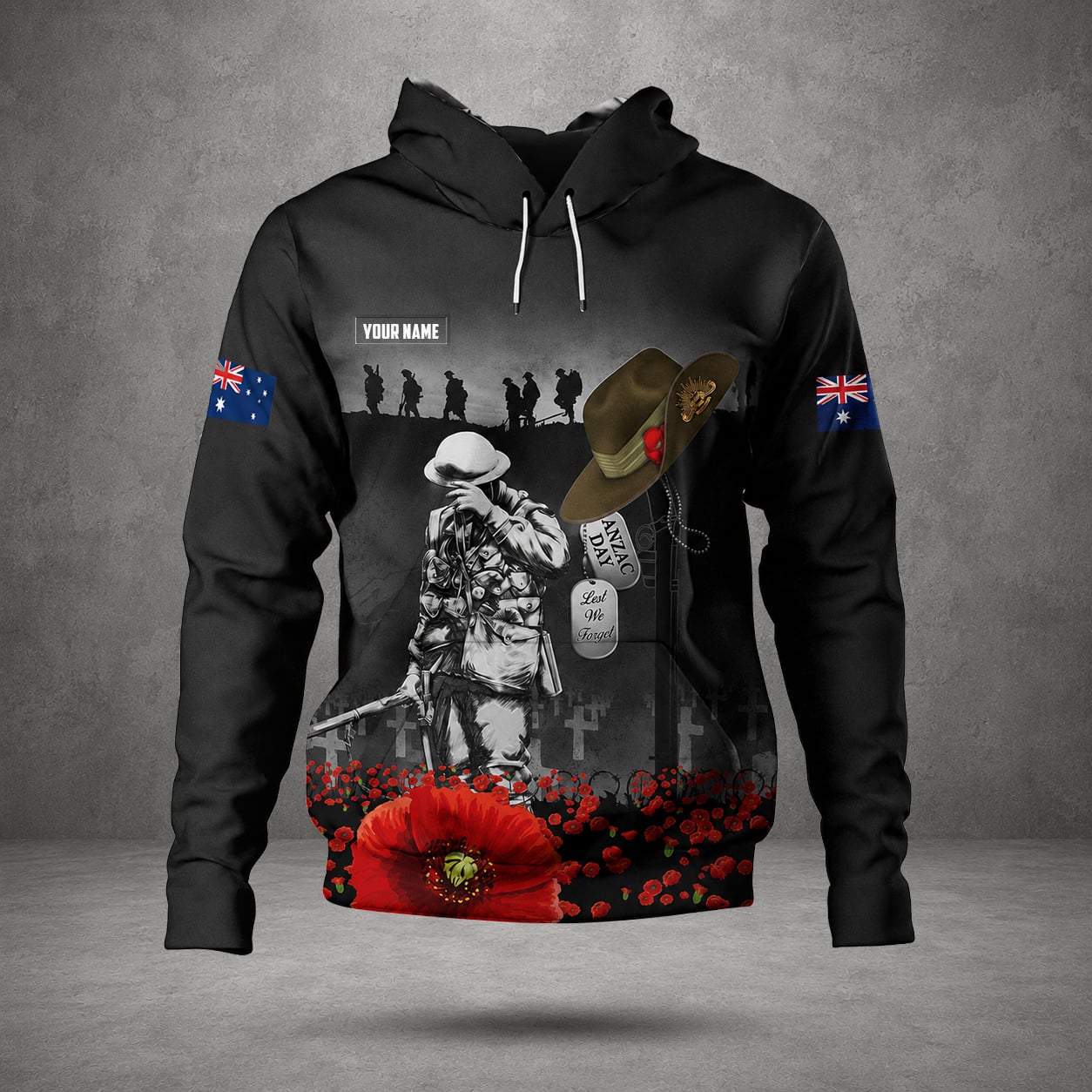 Personalized Australian Defence Force Hoodie, Lest We Forget Remembrance Day Anzac Gift