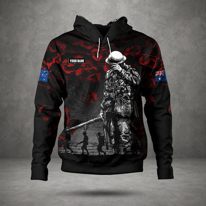 Personalized Australian Defence Force Remembrance Hoodie, Lest We Forget Anzac Day Gift