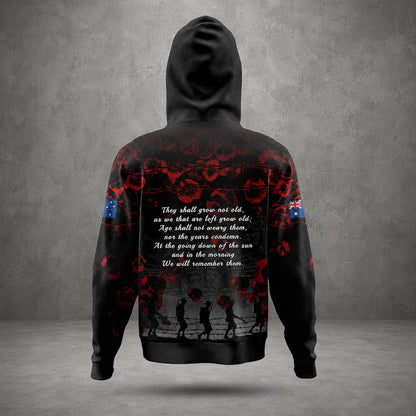 Personalized Australian Defence Force Remembrance Hoodie, Lest We Forget Anzac Day Gift