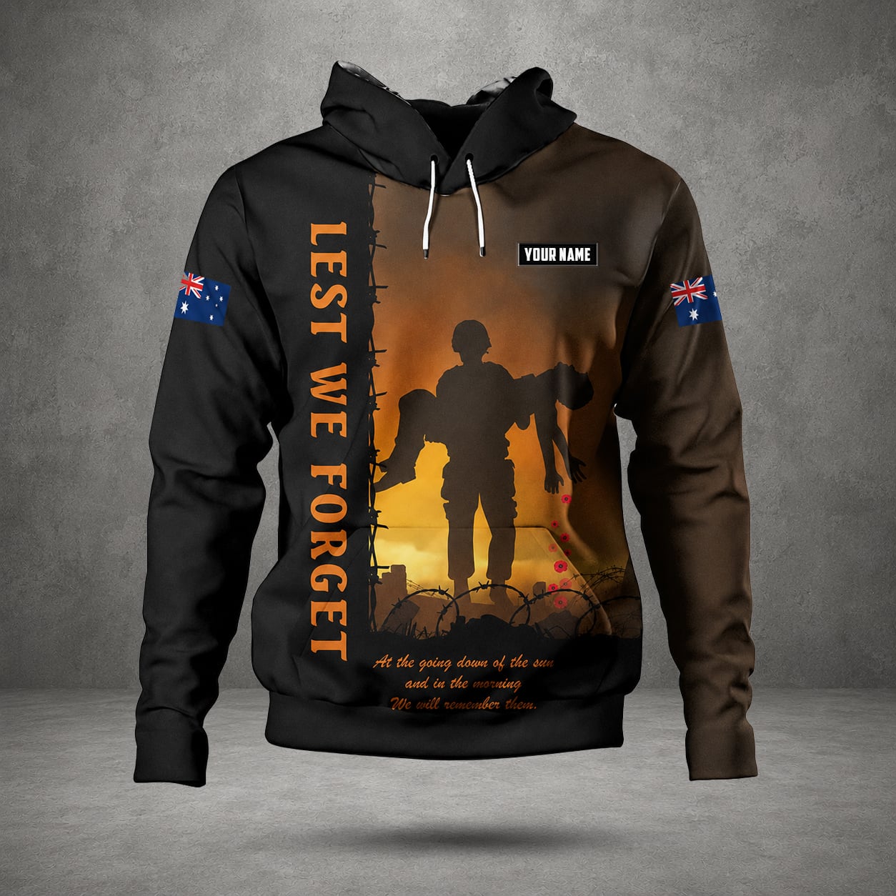 Custom Australian Defence Force Hoodie, Lest We Forget Remembrance Day Anzac Gift