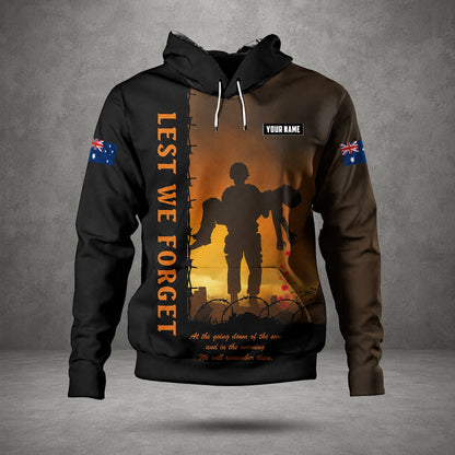 Custom Australian Defence Force Hoodie, Lest We Forget Remembrance Day Anzac Gift