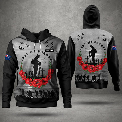 Australian Defence Force Lest We Forget Hoodie, Personalized Anzac Day Memorial Gift