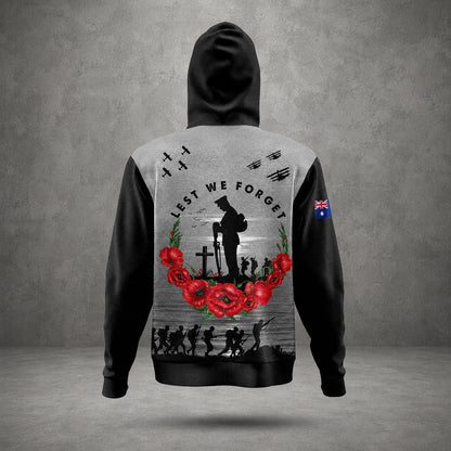 Australian Defence Force Lest We Forget Hoodie, Personalized Anzac Day Memorial Gift