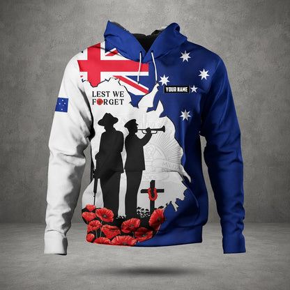 Personalized Australian Defence Force Hoodie, Lest We Forget Remembrance Day Military Gift