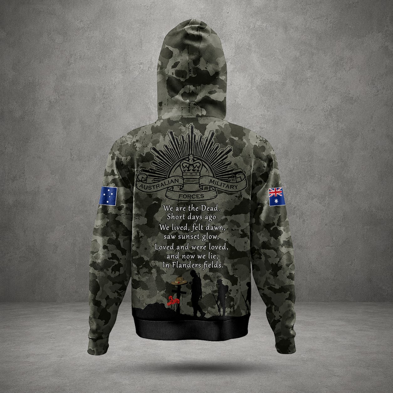 Australian Defence Force Anzac Day Hoodie, Custom Name Lest We Forget Memorial Hoodie